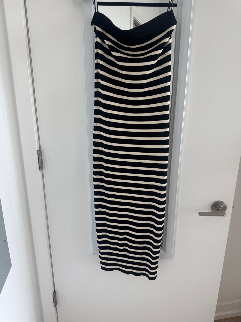 J. Crew Black and Cream Horizontal Stripe dress